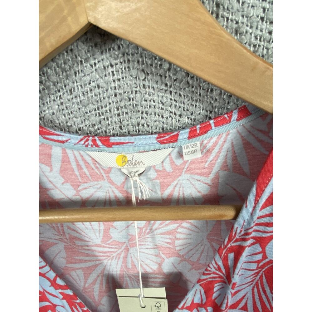 Boden NWTs Lola Jersey Dress Women’s 8 Tropical Pattern Midi Resortwear - Picture 6 of 10
